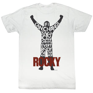 Rocky T-Shirt If I Can Change Everybody Can White Tee - Yoga Clothing for You