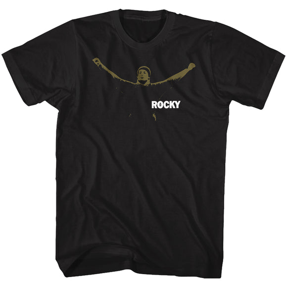 Rocky T-Shirt Distressed Running Faded Black Tee - Yoga Clothing for You