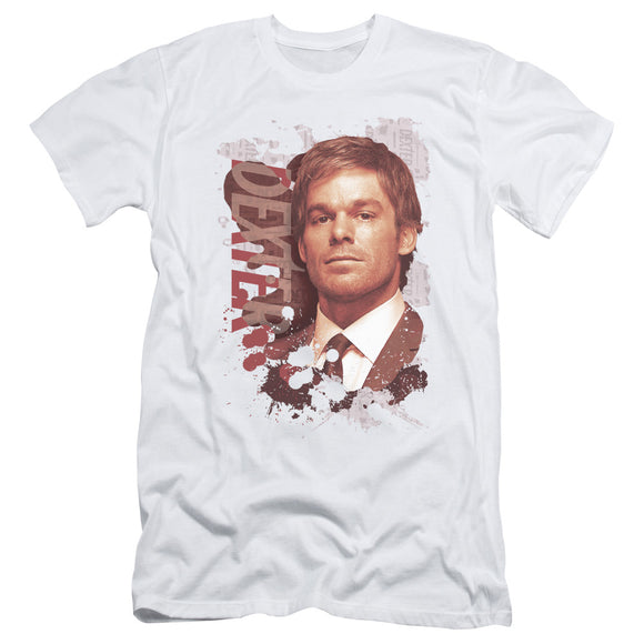 Dexter Slim Fit T-Shirt Splatter Photo White Tee - Yoga Clothing for You