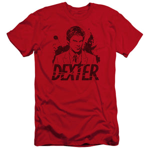 Dexter Premium Canvas T-Shirt Dexter Blood Splatter Portrait Red Tee - Yoga Clothing for You