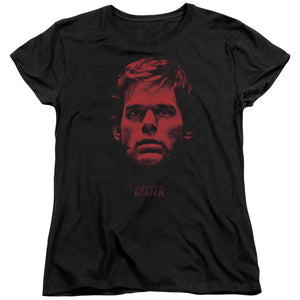 Dexter Womens T-Shirt Bloody Face Black Tee - Yoga Clothing for You