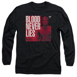 Dexter Long Sleeve T-Shirt Blood Never Lies Black Tee - Yoga Clothing for You