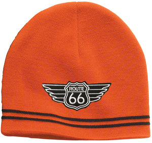 Historic Rt Route 66 Patch Adult Beanie Hat - Yoga Clothing for You