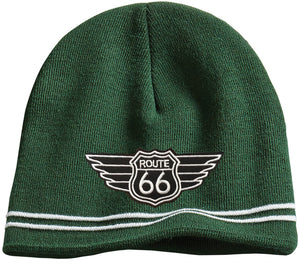 Historic Rt Route 66 Patch Adult Beanie Hat - Yoga Clothing for You