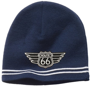 Historic Rt Route 66 Patch Adult Beanie Hat - Yoga Clothing for You