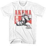 Street Fighter Akuma Stance White Tall T-shirt - Yoga Clothing for You