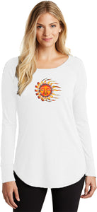 Sleeping Sun Triblend Long Sleeve Tunic Yoga Shirt - Yoga Clothing for You