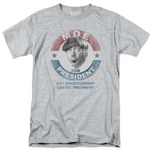 Three Stooges T-Shirt Moe Knucklehead President Heather Tee - Yoga Clothing for You