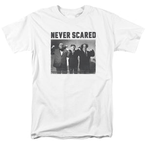 Three Stooges T-Shirt Never Scared White Tee - Yoga Clothing for You