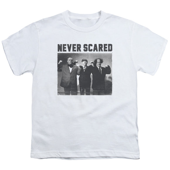Three Stooges Kids T-Shirt Never Scared White Tee - Yoga Clothing for You