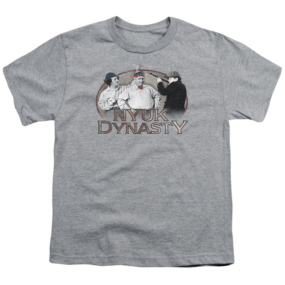 Three Stooges Kids T-Shirt NYUK Dynasty Athletic Heather Tee - Yoga Clothing for You