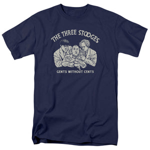 Three Stooges T-Shirt Gents Without Cents Navy Tee - Yoga Clothing for You