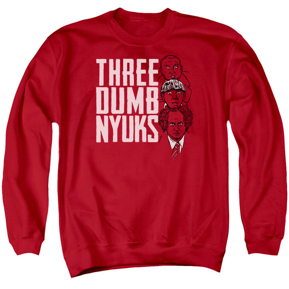 Three Stooges Sweatshirt Three Dumb NYUKS Red Pullover - Yoga Clothing for You