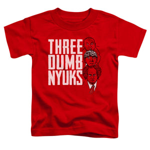 Three Stooges Toddler T-Shirt Three Dumb NYUKS Red Tee - Yoga Clothing for You