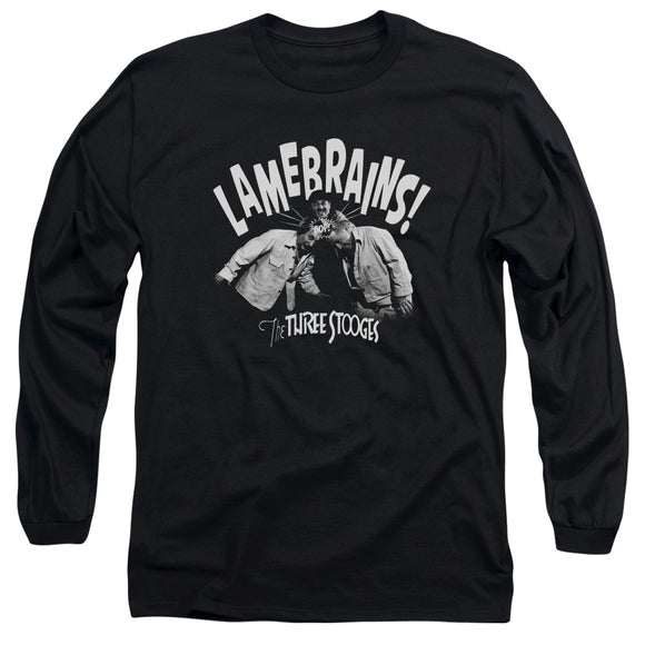 Three Stooges Long Sleeve T-Shirt Lame Brains Black Tee - Yoga Clothing for You