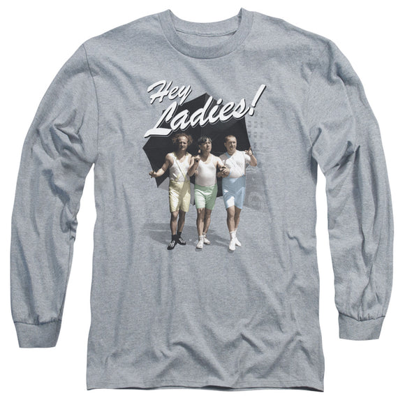 Three Stooges Long Sleeve Hey Ladies Heather - Yoga Clothing for You