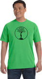 Black Tree of Life Circle Pigment Dye Yoga Tee Shirt - Yoga Clothing for You