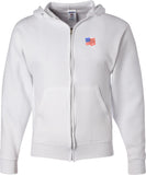 USA Patriotic Full Zip Hoodie Waving USA Flag Patch Pocket Print - Yoga Clothing for You