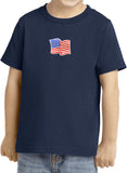 Kids Waving USA Flag T-shirt Patch Small Print Toddler Tee - Yoga Clothing for You