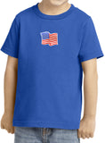 Kids Waving USA Flag T-shirt Patch Small Print Toddler Tee - Yoga Clothing for You