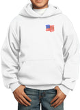 Kids Waving USA Flag Hoodie Patch Pocket Print - Yoga Clothing for You