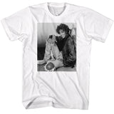 Whitney Houston Black and White Brick Wall Photo White Tall T-shirt - Yoga Clothing for You