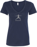 Warrior Pose Ideal V-neck Yoga Tee Shirt - Yoga Clothing for You