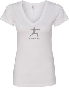 Warrior Pose Ideal V-neck Yoga Tee Shirt - Yoga Clothing for You