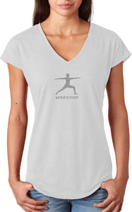 Warrior Pose Triblend V-neck Yoga Tee Shirt - Yoga Clothing for You