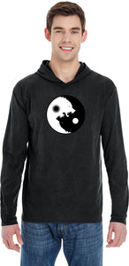 Yin Yang Wolves Heavyweight Pigment Hoodie Yoga Tee Shirt - Yoga Clothing for You