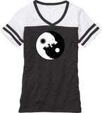 Yin Yang Wolves Powder Puff Yoga Tee Shirt - Yoga Clothing for You