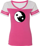 Yin Yang Wolves Powder Puff Yoga Tee Shirt - Yoga Clothing for You