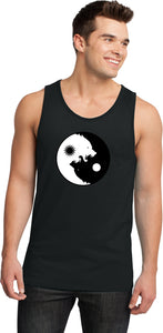 Yin Yang Wolves 100% Cotton Ringer Yoga Tank Top - Yoga Clothing for You