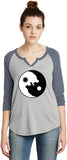 Yin Yang Wolves 3/4 Sleeve Vintage Yoga Tee Shirt - Yoga Clothing for You