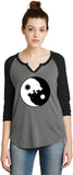 Yin Yang Wolves 3/4 Sleeve Vintage Yoga Tee Shirt - Yoga Clothing for You