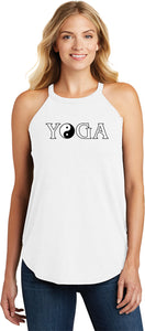 Yin Yang Yoga Text Triblend Yoga Rocker Tank Top - Yoga Clothing for You