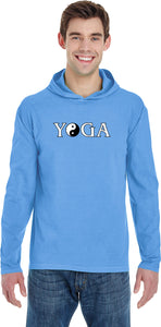 Yin Yang Yoga Text Heavyweight Pigment Hoodie Yoga Tee - Yoga Clothing for You