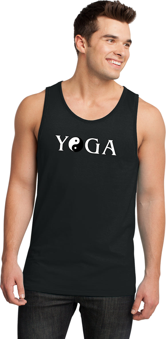 Yin Yang Yoga Text 100% Cotton Ringer Yoga Tank Top - Yoga Clothing for You