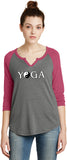 Yin Yang Yoga Text 3/4 Sleeve Vintage Yoga Tee Shirt - Yoga Clothing for You