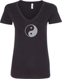 Yin Yang Big Print Ideal V-neck Yoga Tee Shirt - Yoga Clothing for You