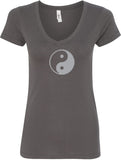 Yin Yang Big Print Ideal V-neck Yoga Tee Shirt - Yoga Clothing for You