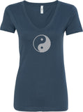 Yin Yang Big Print Ideal V-neck Yoga Tee Shirt - Yoga Clothing for You