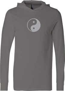 Yin Yang Big Print Lightweight Yoga Hoodie Tee Shirt - Yoga Clothing for You