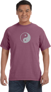 Yin Yang Big Print Pigment Dye Yoga Tee Shirt - Yoga Clothing for You