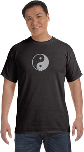 Yin Yang Big Print Pigment Dye Yoga Tee Shirt - Yoga Clothing for You