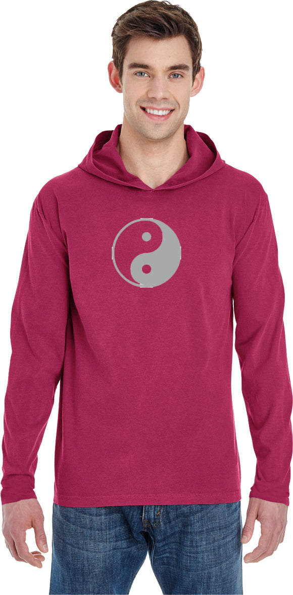 Yin Yang Big Print Pigment Hoodie Yoga Tee Shirt - Yoga Clothing for You