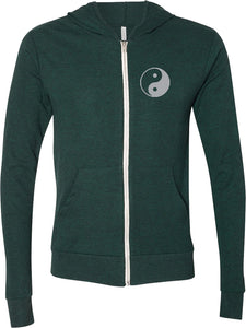 Yin Yang Pocket Print Triblend Full-Zip Hoodie Yoga Tee - Yoga Clothing for You