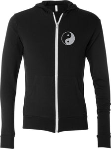 Yin Yang Pocket Print Triblend Full-Zip Hoodie Yoga Tee - Yoga Clothing for You