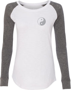 Yin Yang Pocket Print Preppy Patch Yoga Tee Shirt - Yoga Clothing for You