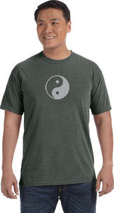 Yin Yang Big Print Pigment Dye Yoga Tee Shirt - Yoga Clothing for You